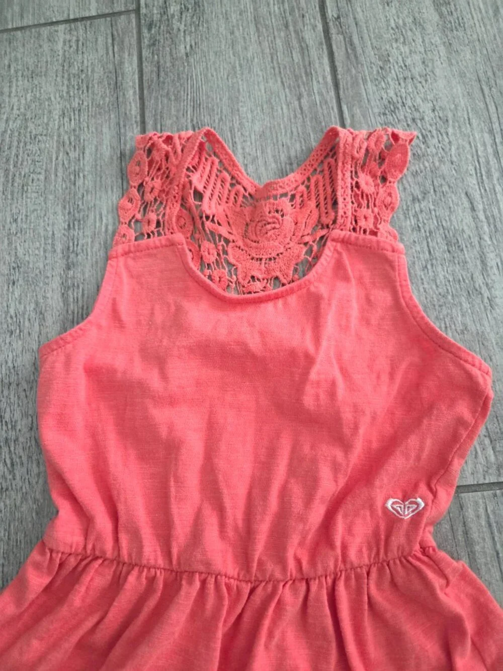 Roxy Girl Coral Crochet Lace Sleeveless Dress Size 6/XS